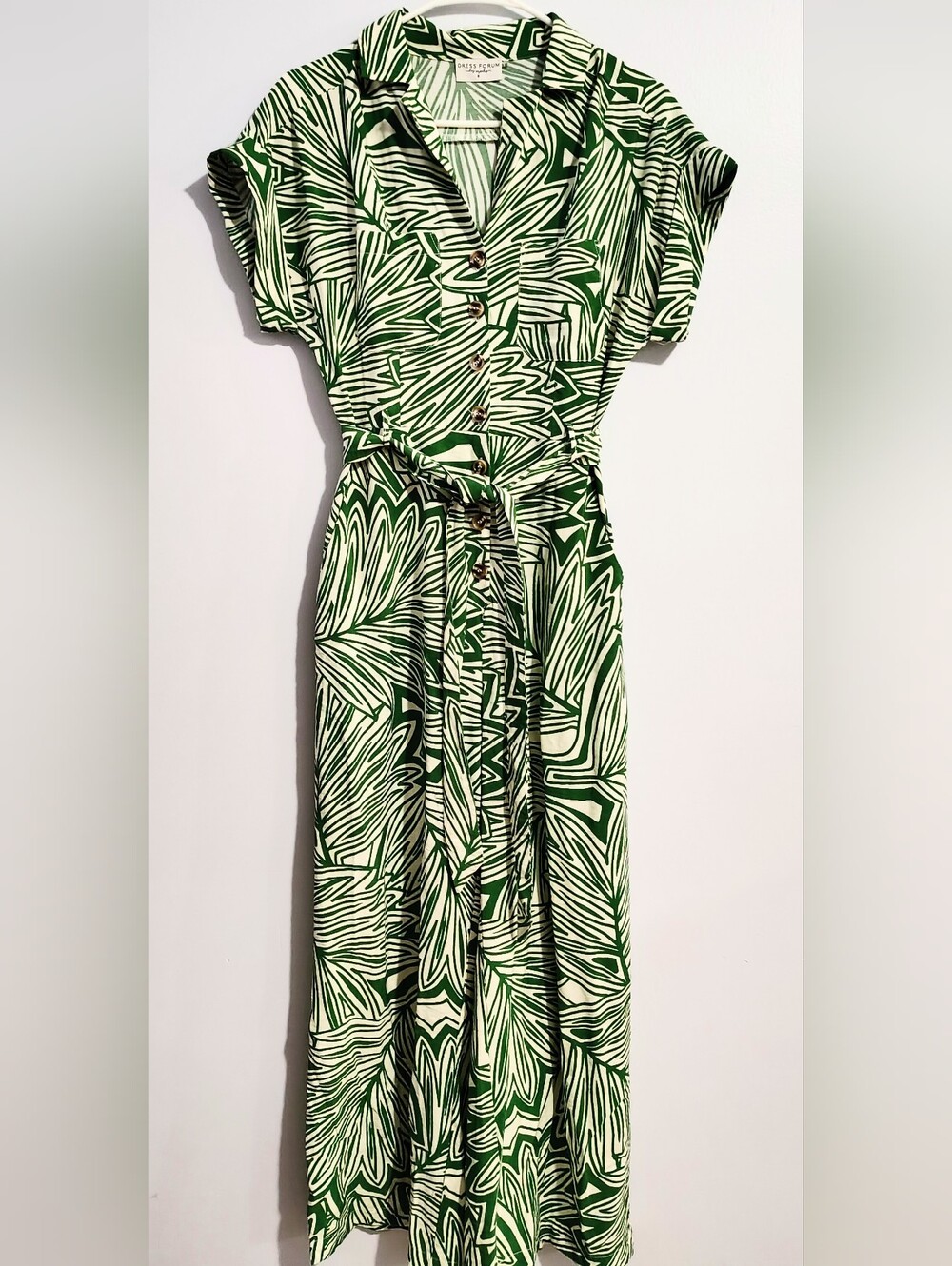 Dress Forum Green and White Printed Jumpsuit